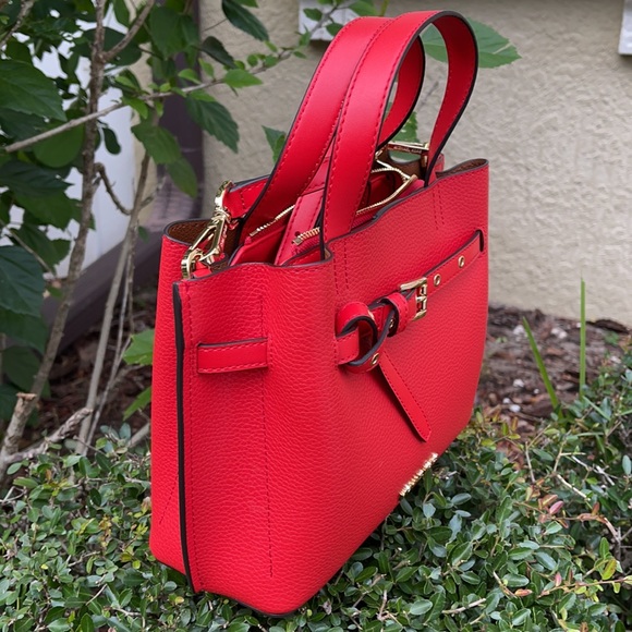 MICHAEL KORS EMILIA SMALL SATCHEL DARK SANGRIA - Picture 3 of 16